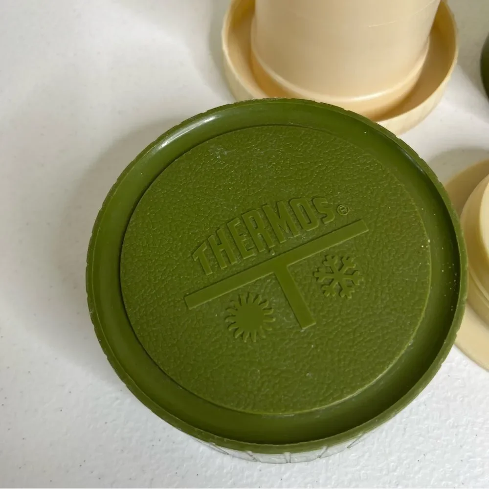 Vintage Thermos Avocado Green Pint Size Model 7202 Stopper Cup Filler King Seely